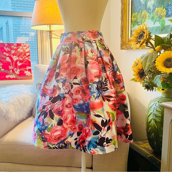 🎉New Gracia Multicolor Floral A-Line Skirt - Picture 5 of 11